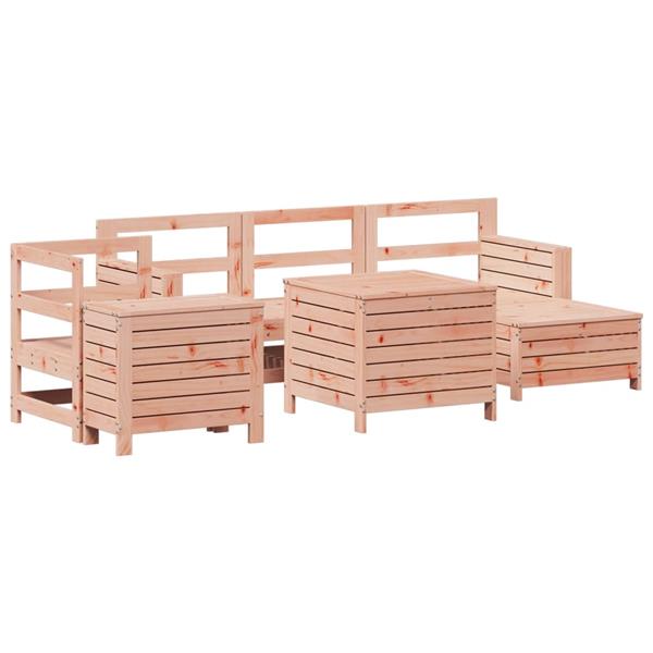 Grote foto vidaxl 7 delige loungeset massief douglas vurenhout tuin en terras tuinmeubelen