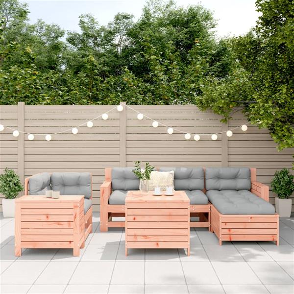 Grote foto vidaxl 7 delige loungeset massief douglas vurenhout tuin en terras tuinmeubelen