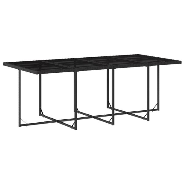 Grote foto vidaxl 9 delige tuinset poly rattan zwart tuin en terras tuinmeubelen