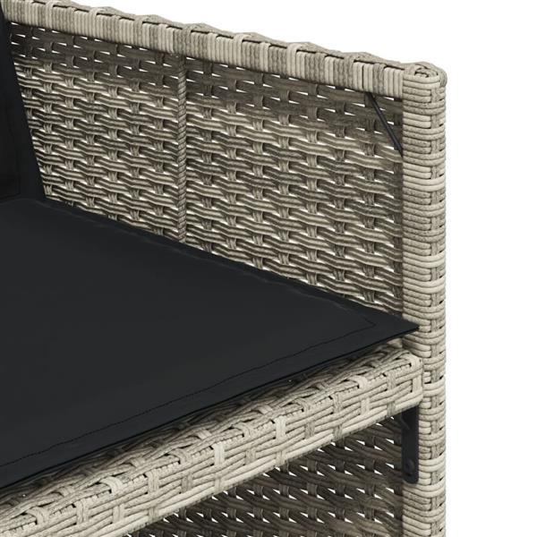 Grote foto vidaxl 7 delige tuinset met kussens poly rattan grijs tuin en terras tuinmeubelen