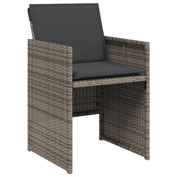 Grote foto vidaxl 7 delige tuinset met kussens poly rattan grijs tuin en terras tuinmeubelen