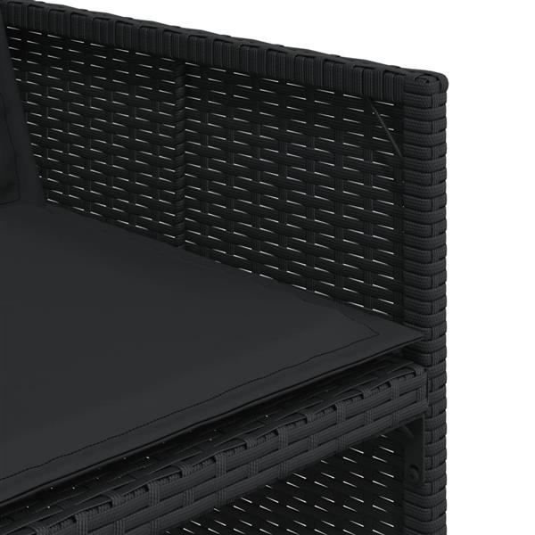Grote foto vidaxl 7 delige tuinset met kussens poly rattan zwart tuin en terras tuinmeubelen