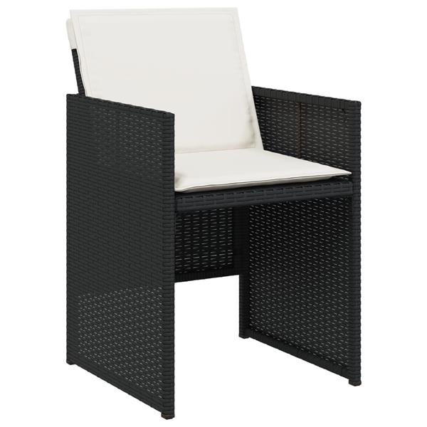 Grote foto vidaxl 7 delige tuinset met kussens poly rattan zwart tuin en terras tuinmeubelen