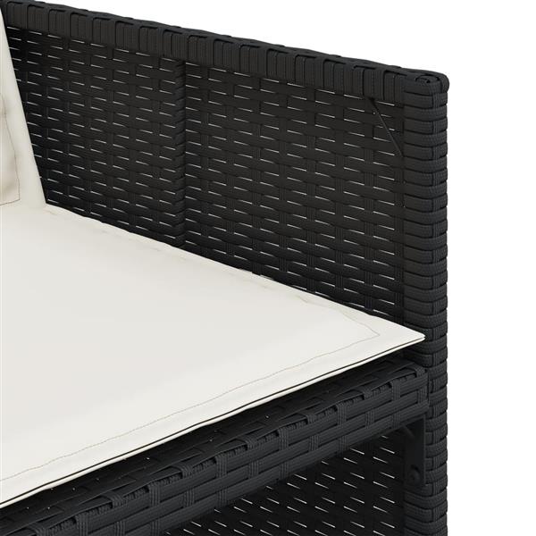 Grote foto vidaxl 7 delige tuinset met kussens poly rattan zwart tuin en terras tuinmeubelen