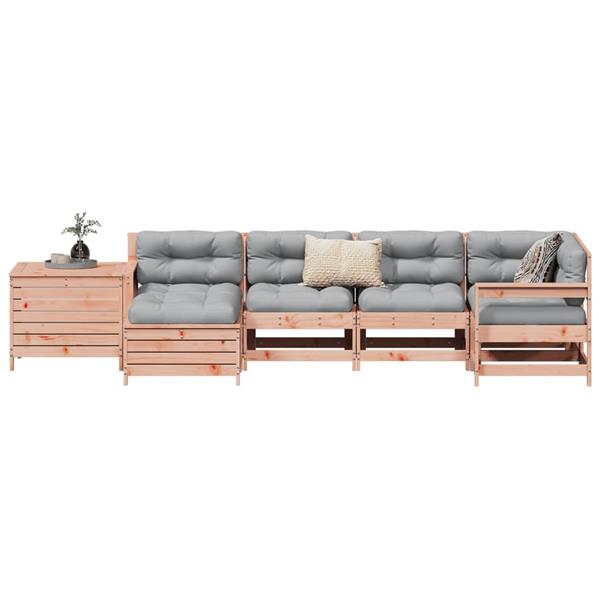 Grote foto vidaxl 7 delige loungeset massief douglas vurenhout tuin en terras tuinmeubelen