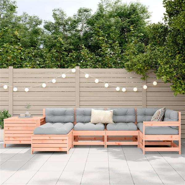 Grote foto vidaxl 7 delige loungeset massief douglas vurenhout tuin en terras tuinmeubelen