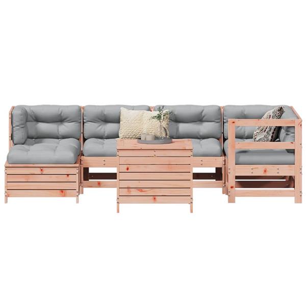 Grote foto vidaxl 7 delige loungeset massief douglas vurenhout tuin en terras tuinmeubelen