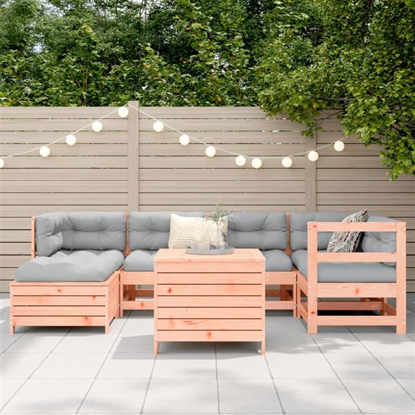 Grote foto vidaxl 7 delige loungeset massief douglas vurenhout tuin en terras tuinmeubelen
