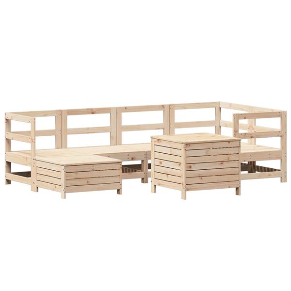 Grote foto vidaxl 7 delige loungeset massief grenenhout tuin en terras tuinmeubelen