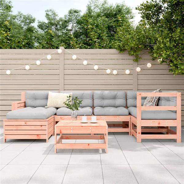 Grote foto vidaxl 7 delige loungeset massief douglas vurenhout tuin en terras tuinmeubelen