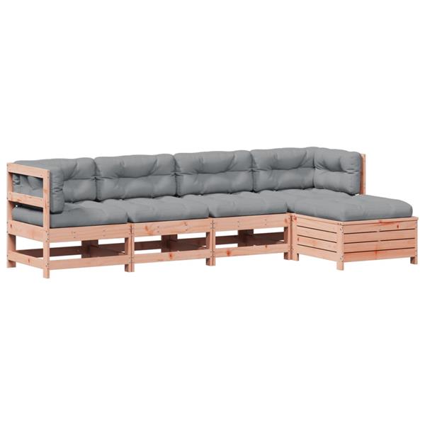 Grote foto vidaxl 5 delige loungeset met kussens massief douglashout tuin en terras tuinmeubelen