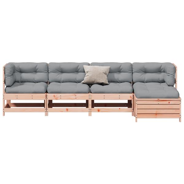 Grote foto vidaxl 5 delige loungeset met kussens massief douglashout tuin en terras tuinmeubelen