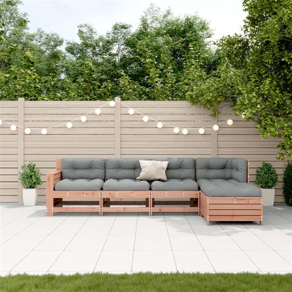 Grote foto vidaxl 5 delige loungeset met kussens massief douglashout tuin en terras tuinmeubelen