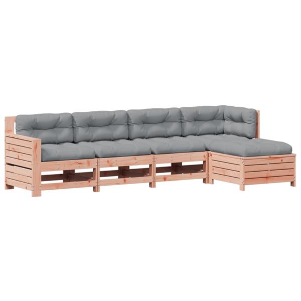 Grote foto vidaxl 5 delige loungeset met kussens massief douglashout tuin en terras tuinmeubelen