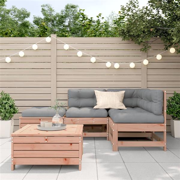 Grote foto vidaxl 5 delige loungeset met kussens massief douglashout tuin en terras tuinmeubelen