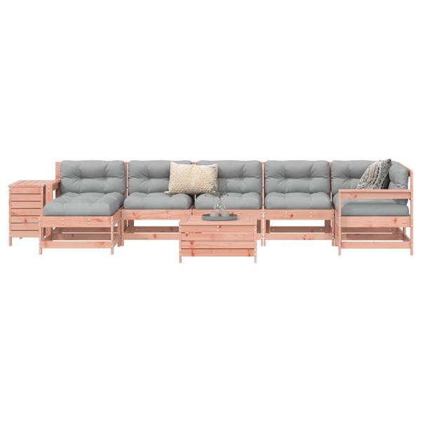Grote foto vidaxl 9 delige loungeset massief douglas vurenhout tuin en terras tuinmeubelen
