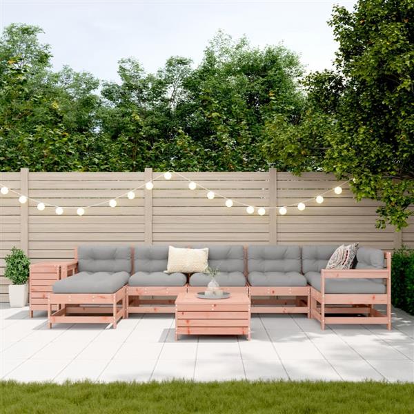 Grote foto vidaxl 9 delige loungeset massief douglas vurenhout tuin en terras tuinmeubelen