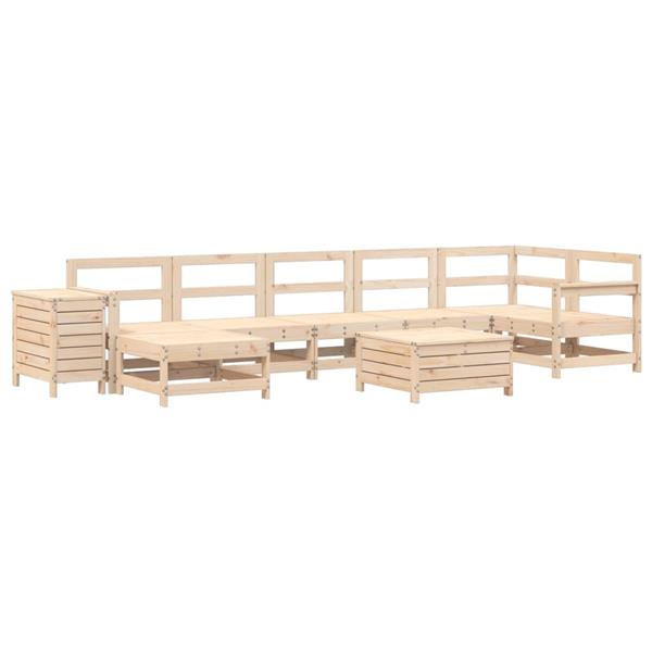 Grote foto vidaxl 9 delige loungeset massief grenenhout tuin en terras tuinmeubelen