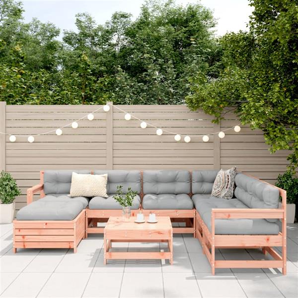 Grote foto vidaxl 8 delige loungeset massief douglas vurenhout tuin en terras tuinmeubelen