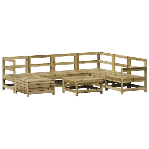 Grote foto vidaxl 8 delige loungeset ge mpregneerd grenenhout tuin en terras tuinmeubelen