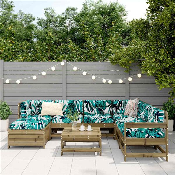 Grote foto vidaxl 8 delige loungeset ge mpregneerd grenenhout tuin en terras tuinmeubelen