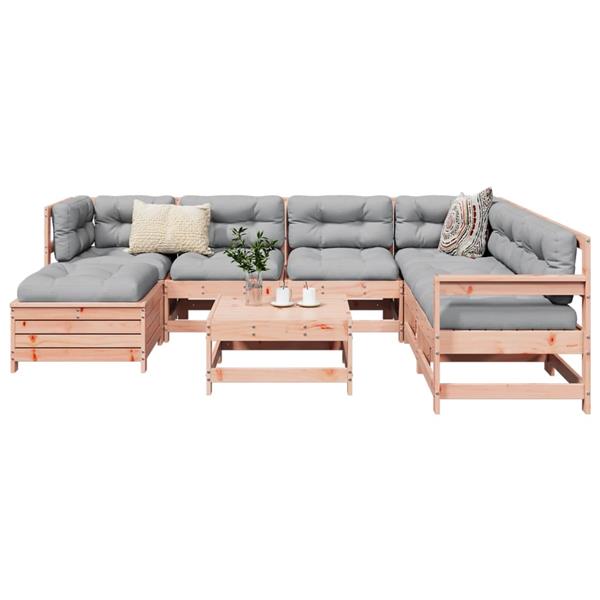 Grote foto vidaxl 8 delige loungeset massief douglas vurenhout tuin en terras tuinmeubelen