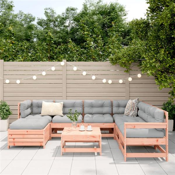 Grote foto vidaxl 8 delige loungeset massief douglas vurenhout tuin en terras tuinmeubelen