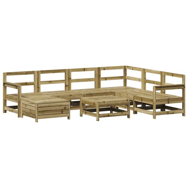 Grote foto vidaxl 8 delige loungeset ge mpregneerd grenenhout tuin en terras tuinmeubelen