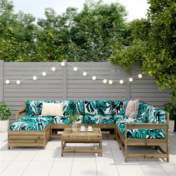 Grote foto vidaxl 8 delige loungeset ge mpregneerd grenenhout tuin en terras tuinmeubelen
