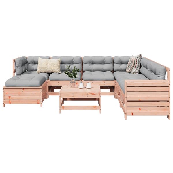 Grote foto vidaxl 8 delige loungeset massief douglas vurenhout tuin en terras tuinmeubelen