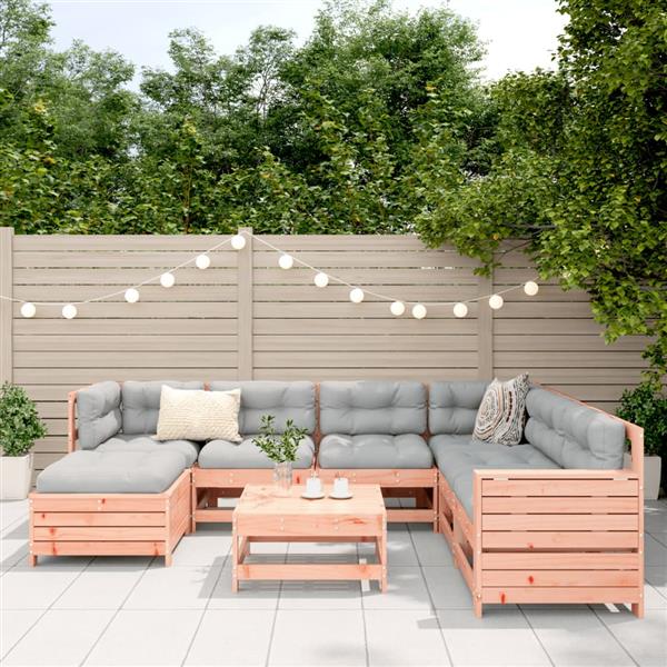 Grote foto vidaxl 8 delige loungeset massief douglas vurenhout tuin en terras tuinmeubelen
