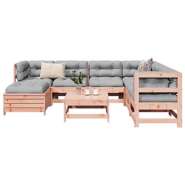 Grote foto vidaxl 8 delige loungeset massief douglas vurenhout tuin en terras tuinmeubelen