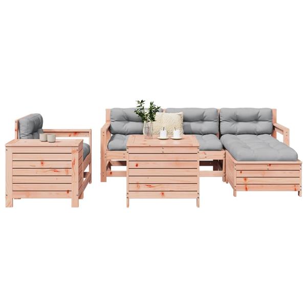 Grote foto vidaxl 7 delige loungeset massief douglas vurenhout tuin en terras tuinmeubelen