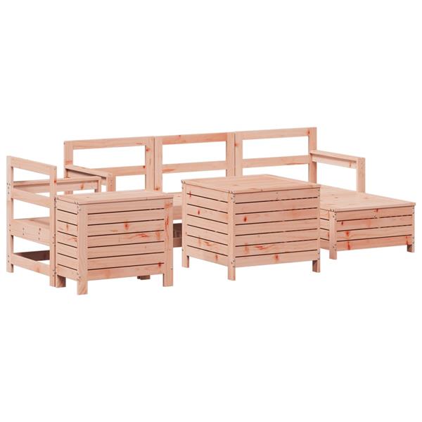 Grote foto vidaxl 7 delige loungeset massief douglas vurenhout tuin en terras tuinmeubelen