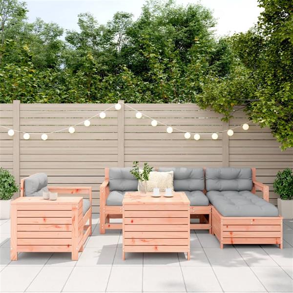 Grote foto vidaxl 7 delige loungeset massief douglas vurenhout tuin en terras tuinmeubelen