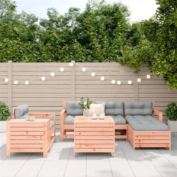 Grote foto vidaxl 7 delige loungeset massief douglas vurenhout tuin en terras tuinmeubelen