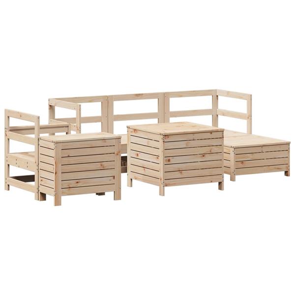 Grote foto vidaxl 7 delige loungeset massief grenenhout tuin en terras tuinmeubelen