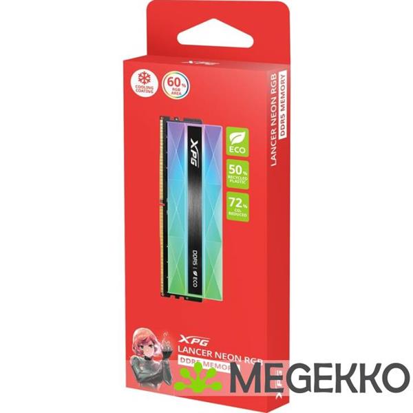 Grote foto xpg ddr5 lancer neon rgb 2x32gb 6400 cl32 computers en software overige computers en software