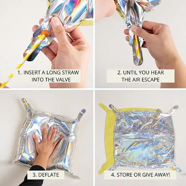 Grote foto foil balloon curtain double sided square misty blue 35 x 35 cm verzamelen overige verzamelingen