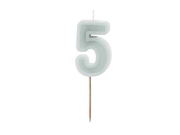 Grote foto birthday candle number 5 light mint 6 cm verzamelen overige verzamelingen