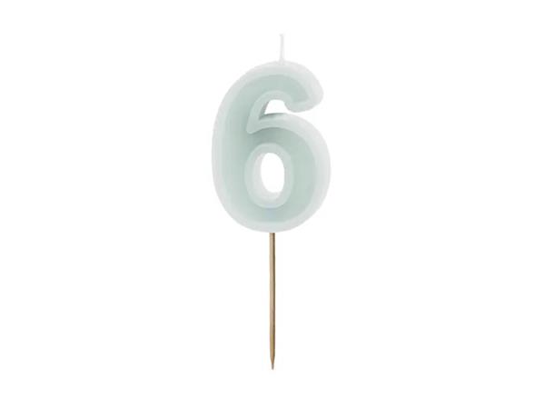 Grote foto birthday candle number 6 light mint 6 cm verzamelen overige verzamelingen