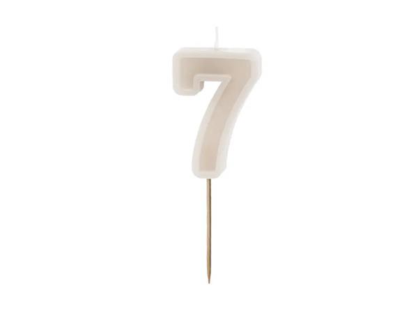 Grote foto birthday candle number 7 warm grey 6 cm verzamelen overige verzamelingen