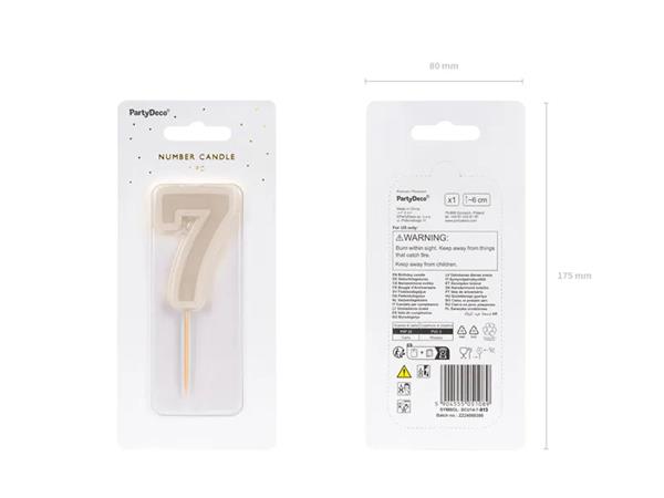 Grote foto birthday candle number 7 warm grey 6 cm verzamelen overige verzamelingen