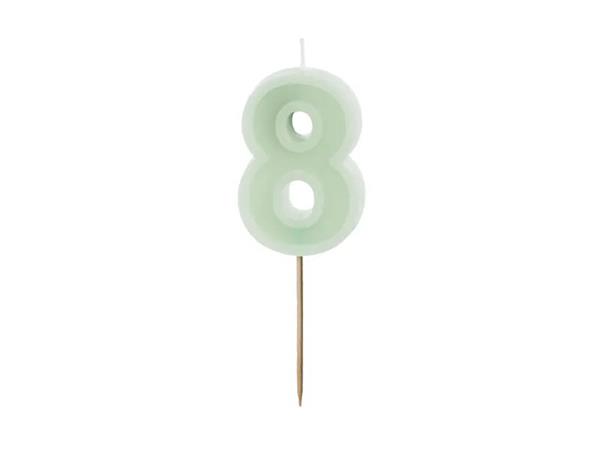 Grote foto birthday candle number 8 green 6 cm verzamelen overige verzamelingen