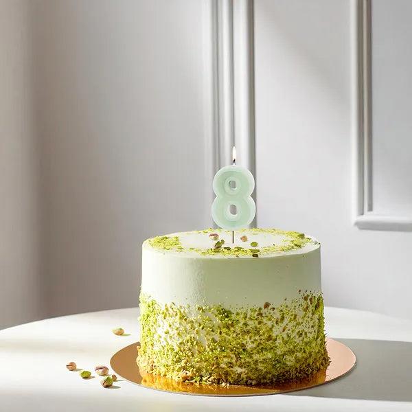 Grote foto birthday candle number 8 green 6 cm verzamelen overige verzamelingen