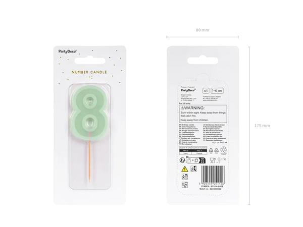 Grote foto birthday candle number 8 green 6 cm verzamelen overige verzamelingen