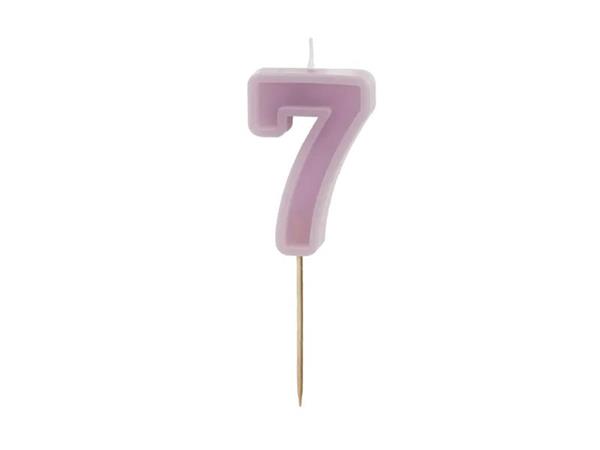 Grote foto birthday candle number 7 violet 6 cm verzamelen overige verzamelingen