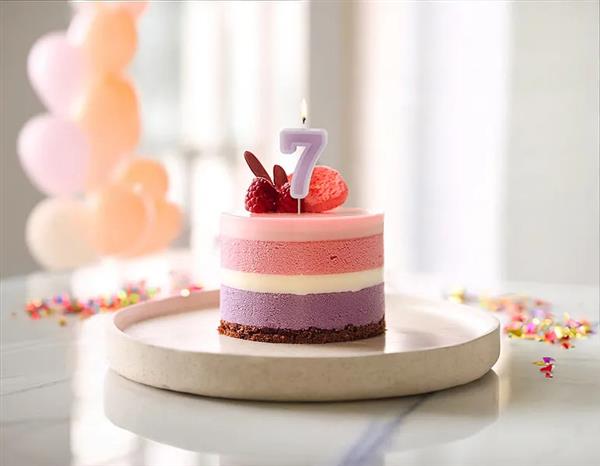Grote foto birthday candle number 7 violet 6 cm verzamelen overige verzamelingen