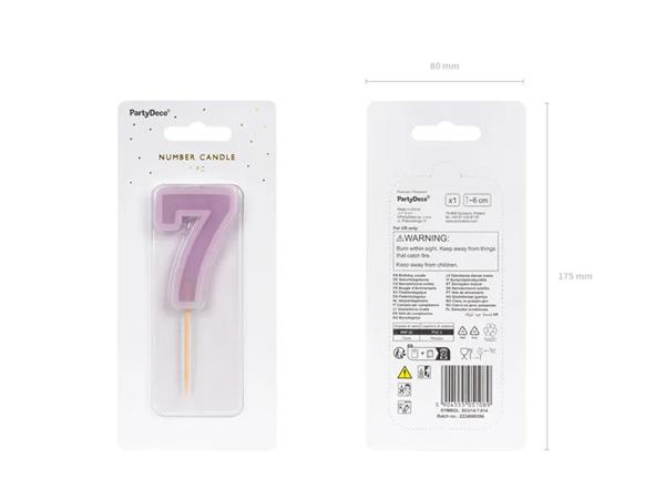 Grote foto birthday candle number 7 violet 6 cm verzamelen overige verzamelingen