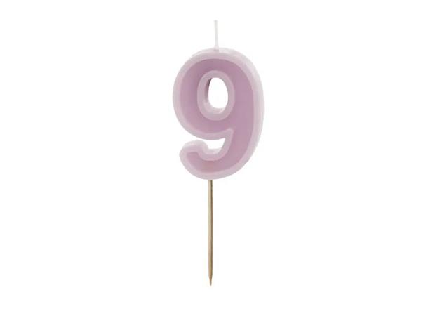 Grote foto birthday candle number 9 violet 6 cm verzamelen overige verzamelingen